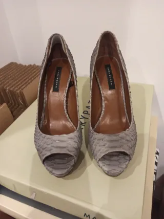 Zapatos tacón plataforma MARYPAZ grises