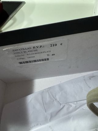 Voile Blanche Beige Ante Talla 40