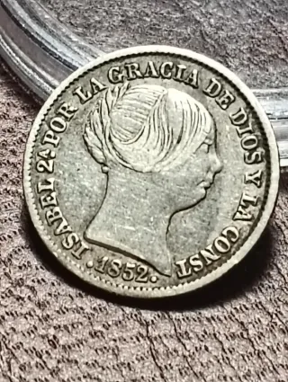 Moneda 1 Real Plata 1852 Isabel II