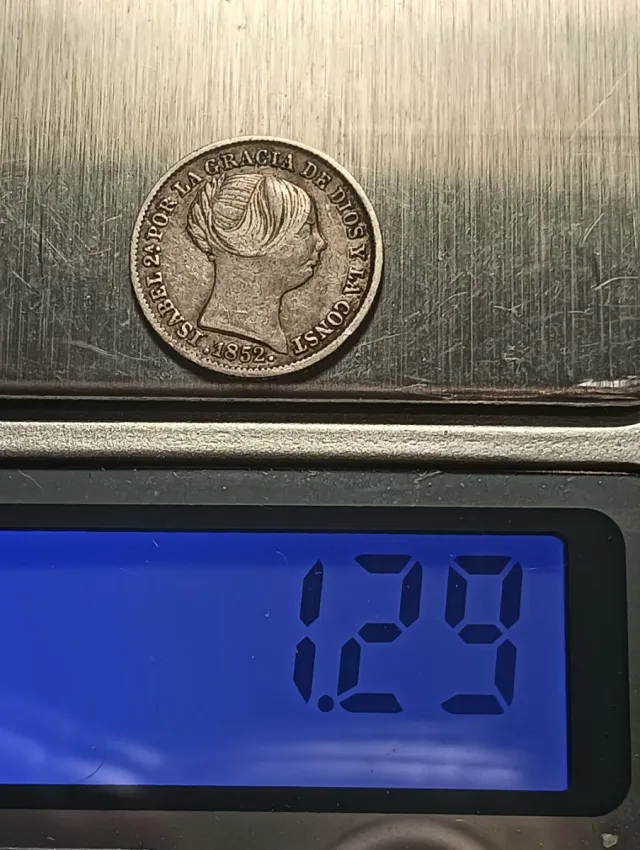 Moneda 1 Real Plata 1852 Isabel II