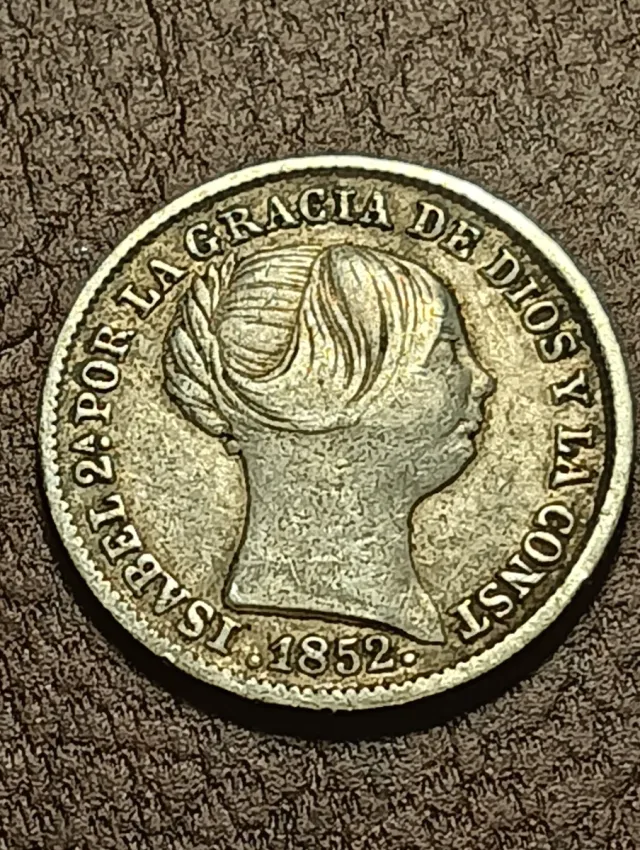 Moneda 1 Real Plata 1852 Isabel II