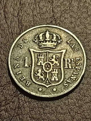 Moneda 1 Real Plata 1852 Isabel II