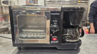 SOGO Desayuno 3 en 1: Horno, Cafetera, Plancha