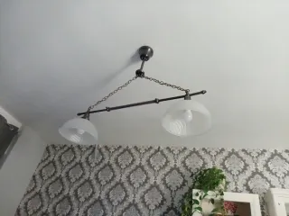 Lámpara de salón cristal y metal