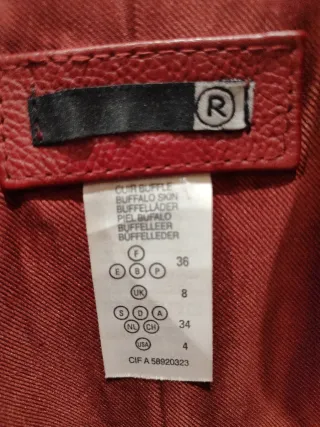 Cazadora Piel Búfalo Burdeos