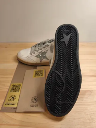 Golden Goose Mujer Talla 38 Plata/Blanco