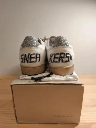 Golden Goose Mujer Talla 38 Plata/Blanco