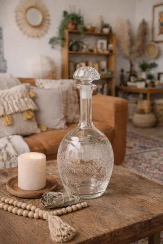 LICORERA DE CRISTAL TALLADO VINTAGE