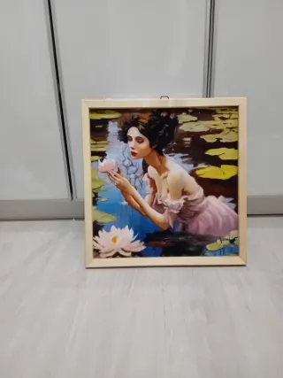 Dipinto ad olio su tela applicata su tavola 40x40