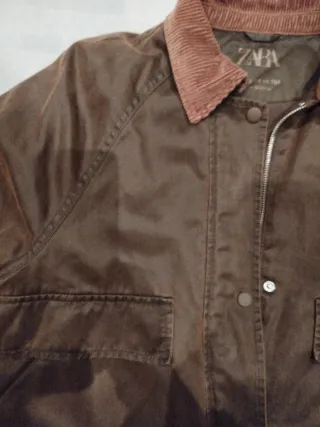 Chaqueta ZARA Marrón Corduroy Cuello
