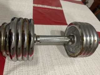 Mancuerna con discos cromados