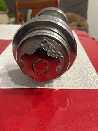 Mancuerna con discos cromados