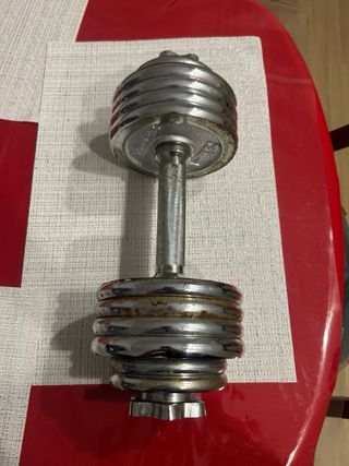 Mancuerna con discos cromados