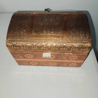 Caja Decorativa Madera y Latón