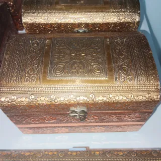 Caja Decorativa Madera y Latón