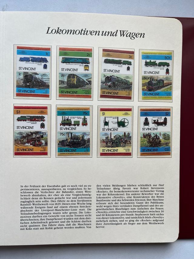 Álbum Sellos 150 Años de Ferrocarril Alemán VOL.2