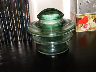 Pisapapeles / Sujetalibros de cristal verde