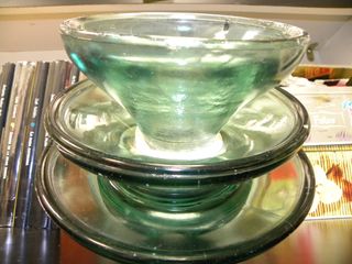 Pisapapeles / Sujetalibros de cristal verde