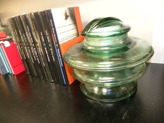 Pisapapeles / Sujetalibros de cristal verde