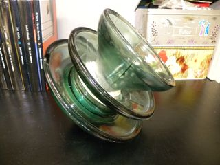 Pisapapeles / Sujetalibros de cristal verde