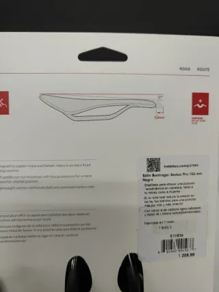 Bontrager Aeolus Pro 155 Sillín Negro