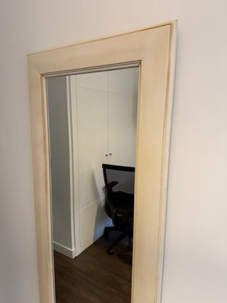 Espejo de pared marco madera blanco roto