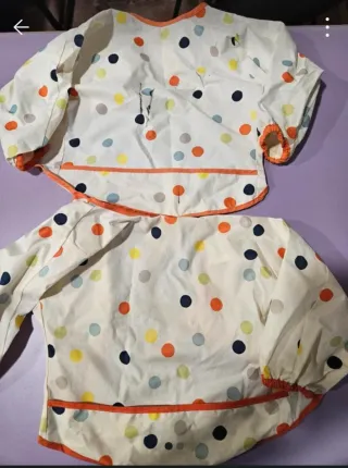 2 Baberos Ikea Lunares Naranja