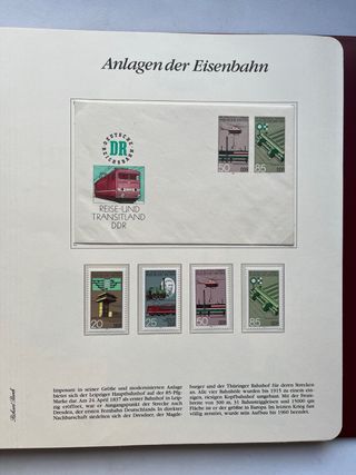 Álbum Sellos 150 Años de Ferrocarril Alemán VOL.1