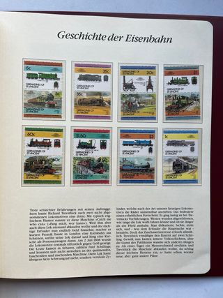 Álbum Sellos 150 Años de Ferrocarril Alemán VOL.1