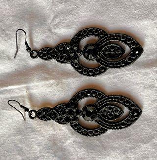 Pendientes vintage negros tipo flamenco