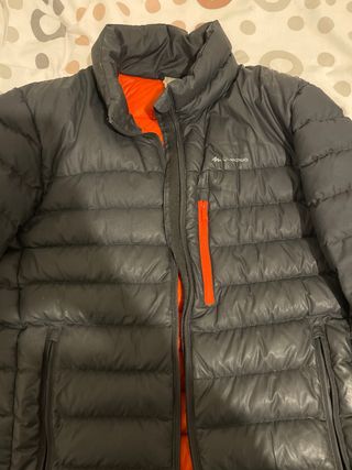 Chaqueta Plumas Quechua Negra Naranja