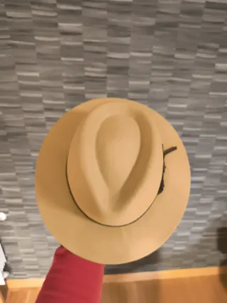 Sombrero Fieltro Lana Indiana Beige/Marrón