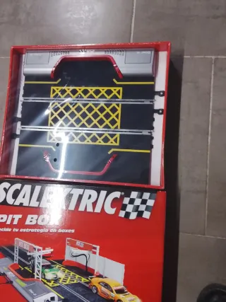 Scalextric Pit Box lane Pista Negra Antigua