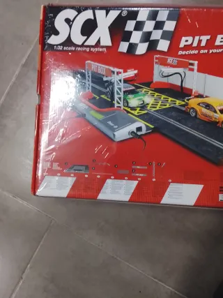 Scalextric Pit Box lane Pista Negra Antigua