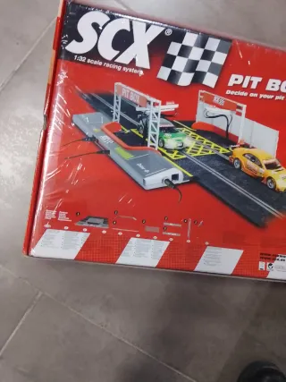 Scalextric Pit Box lane Pista Negra Antigua