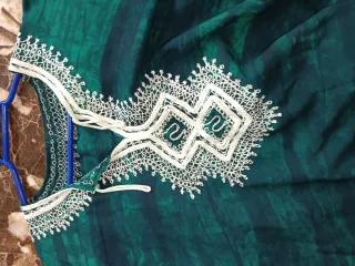 T.Conjunto verde bordado talla única