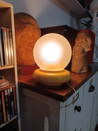 Lámpara Vintage Cristal y madera