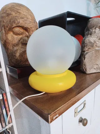 Lámpara Vintage Cristal y madera