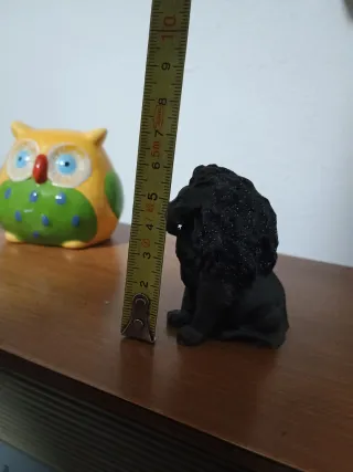 Statuetta Leone Nero Glitterato Vintage
