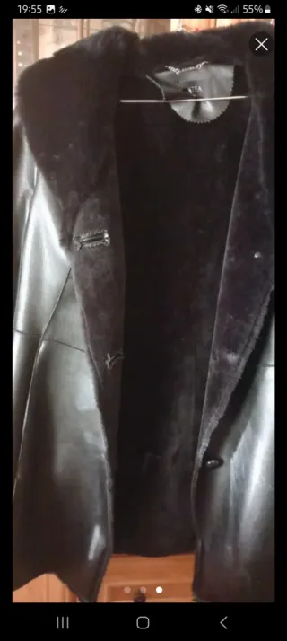 Abrigo negro con pelo