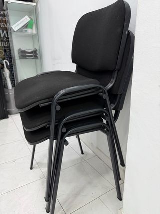 Lote de 4 sillas de oficina negras