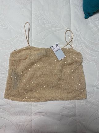TOP LENTEJUELAS TIRANTES FINOS mango talla S