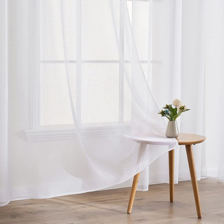 Juego de 2 Cortinas Voile Blancas Transparentes