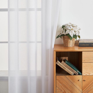 Juego de 2 Cortinas Voile Blancas Transparentes