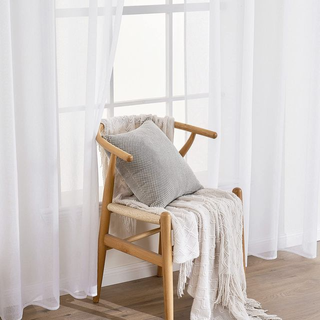 Juego de 2 Cortinas Voile Blancas Transparentes
