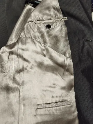 Americana gris a rayas