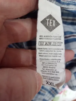 Camisa de cuadros TEX hombre