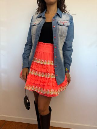 Saia Caótica by Caprich rodada rosa