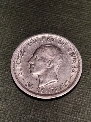Moneda 50 céntimos plata 1926
