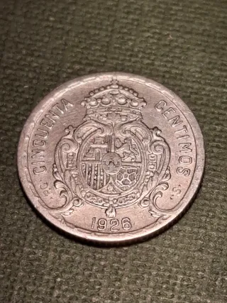 Moneda 50 céntimos plata 1926